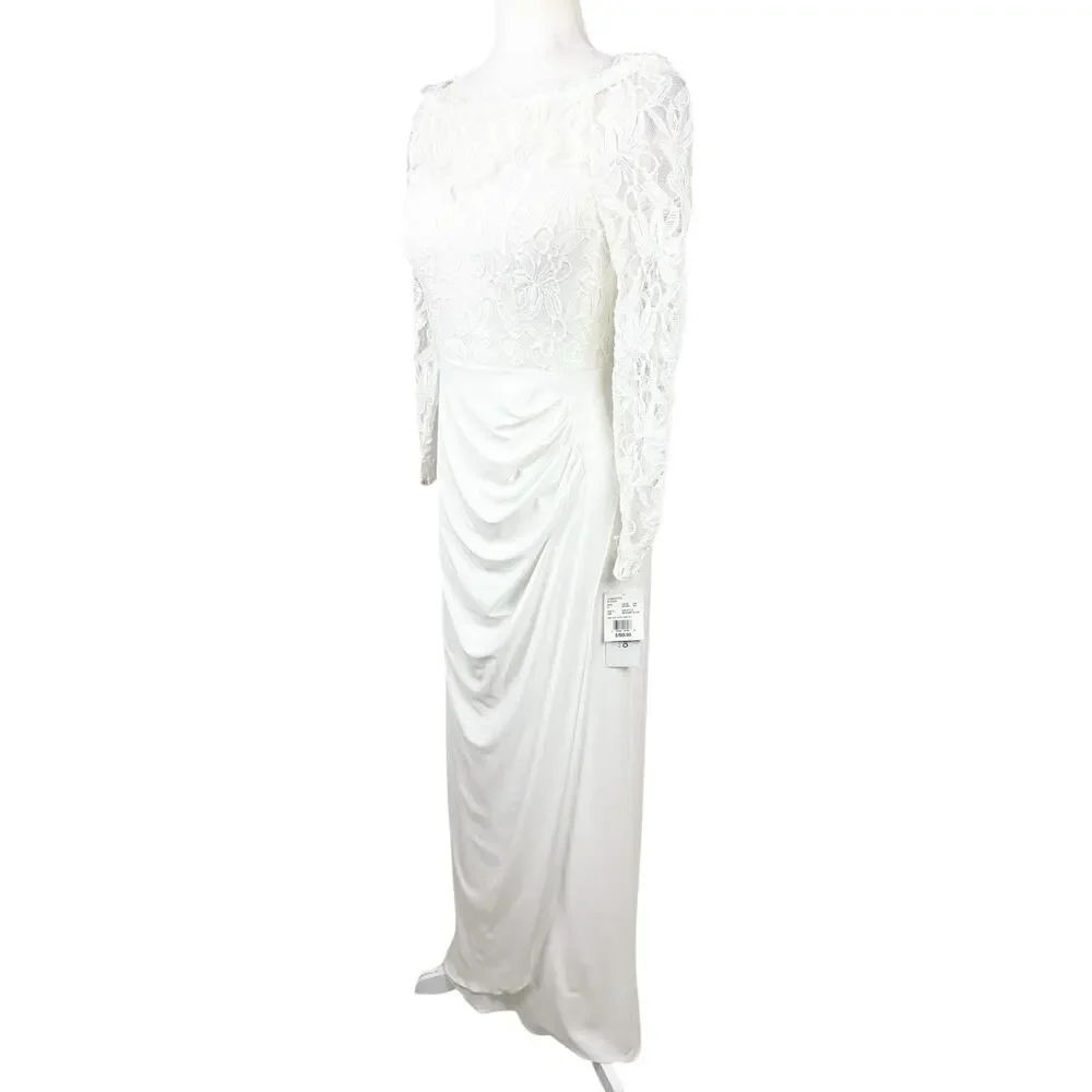 David’s Bridal DB Studio Wedding Dress Womens Size 4 Ivory Lace Elegant Gown New